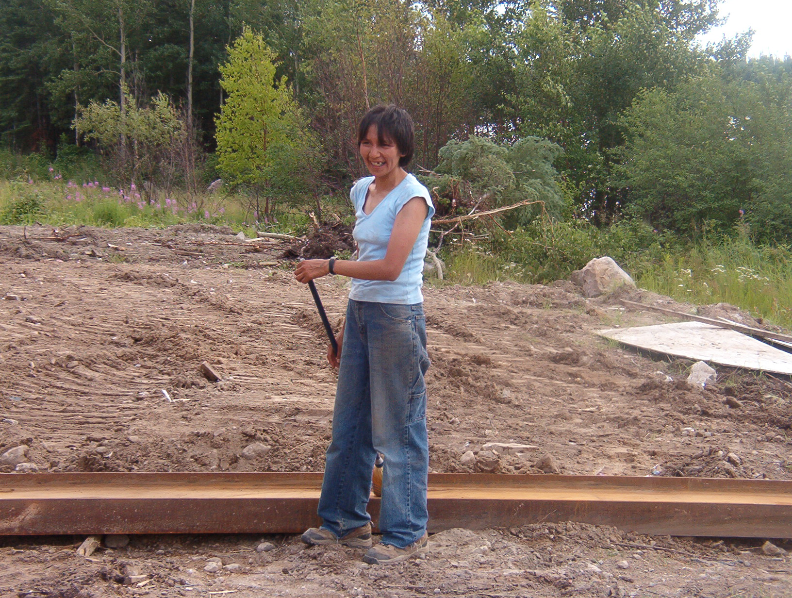 Eileen Keewaykapow.  One of the hard workers involved in moving the Band Office over, which use to be the 
E-Centre.