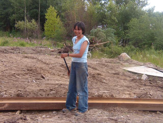 Eileen Keewaykapow.  One of the hard workers involved in moving the Band Office over, which use to be the 
E-Centre.