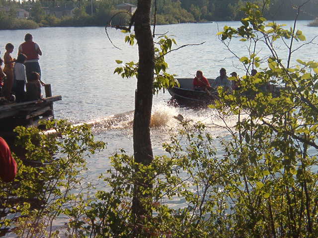 There goes Ellen, into the water.