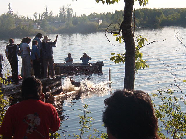 Owww....  Down she goes.