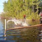 And into the water, Morris Rae, goes...