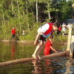 Micheal Kakegamic, and he goes forward into the water.