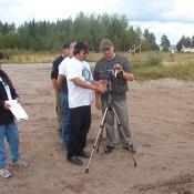 Setting up for the first shot.