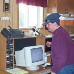 Hugh working on getting the cable modem all setup.